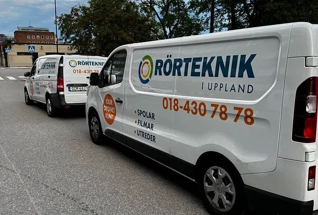 skåpbil med rörteknik logotype